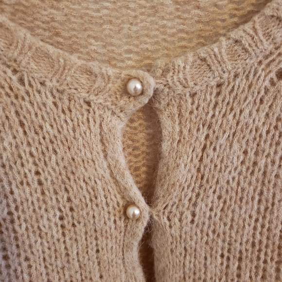 Sportmax Maxmara camel mohair croppee sweater xl - Picture 2 of 3